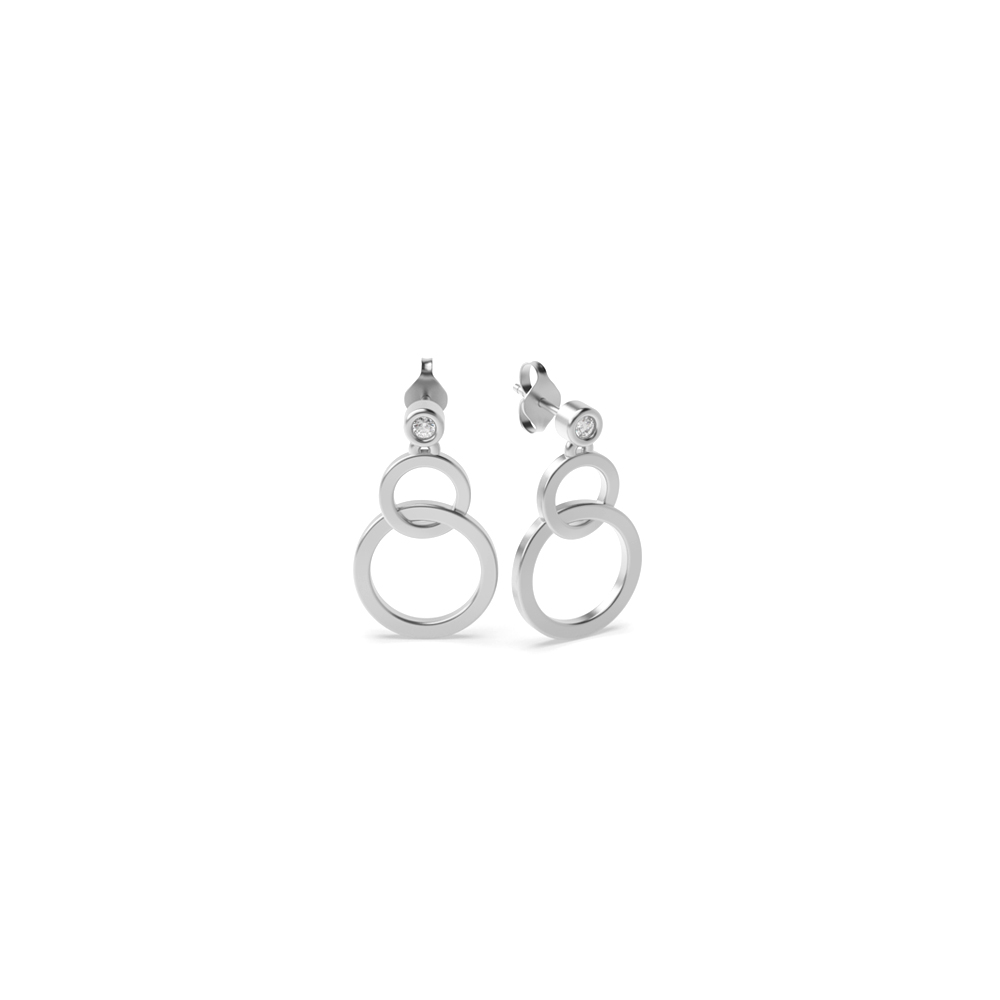 Buy Bezel Setting Round Diamond Earrings | Abelini  - Abelini