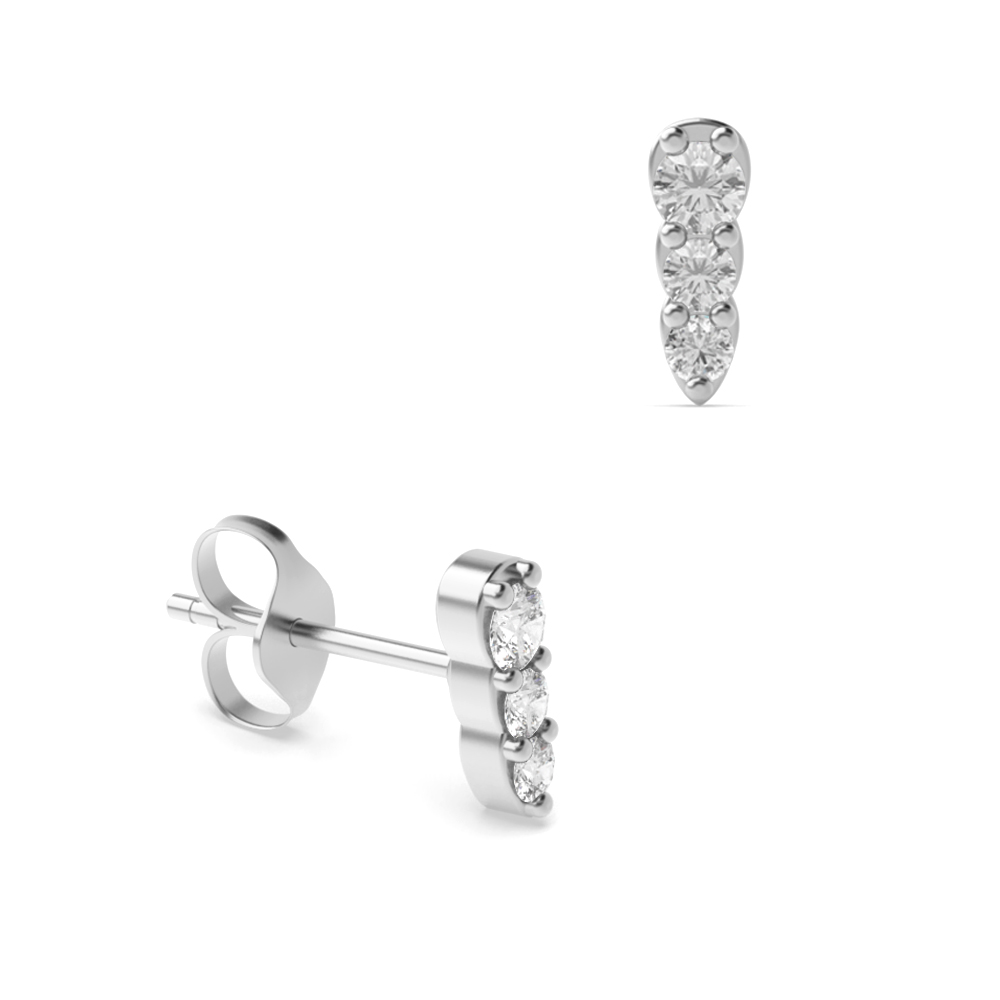 4 prong setting round diamond earrings
