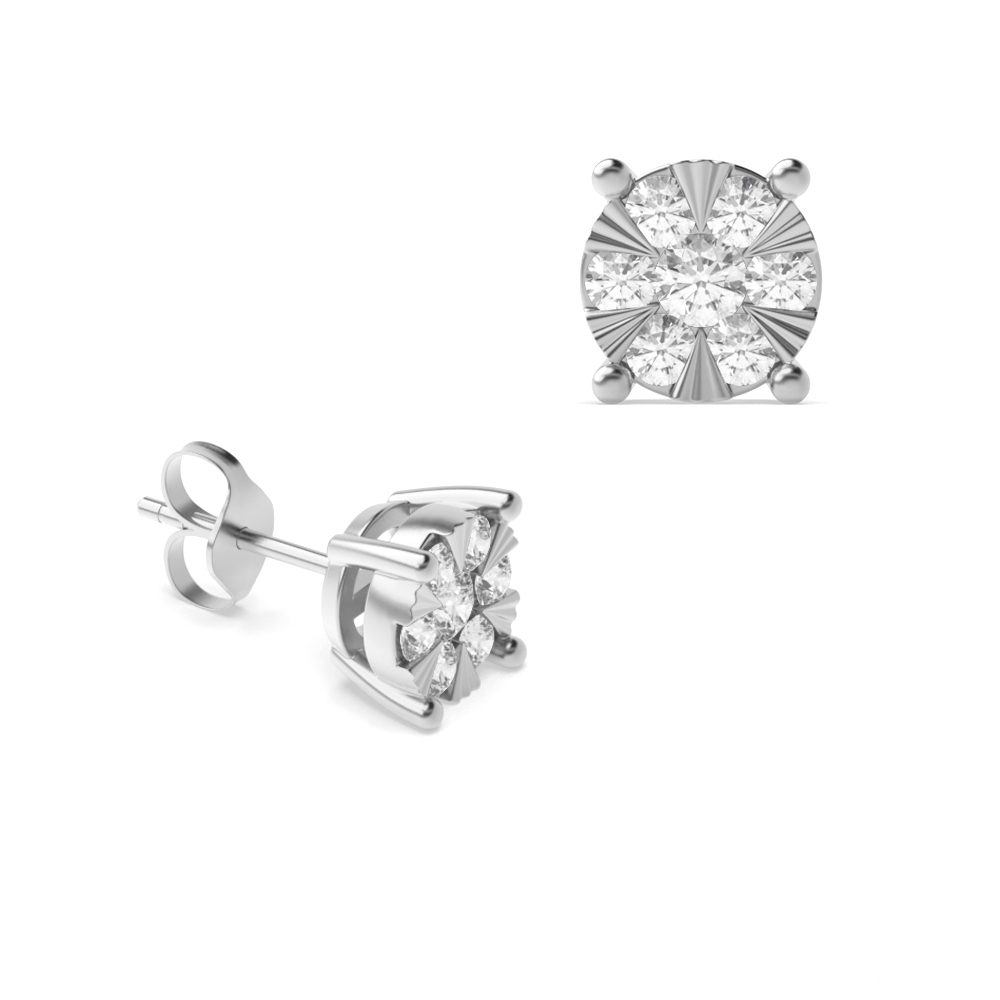 0.30ct. prong settings round shape illusion set stud earring