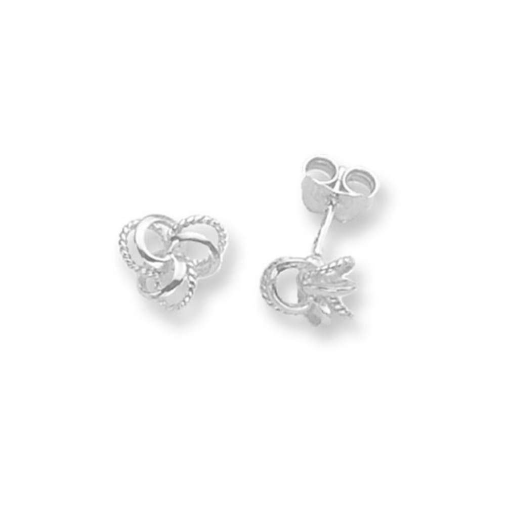 plain metal double love knot earring