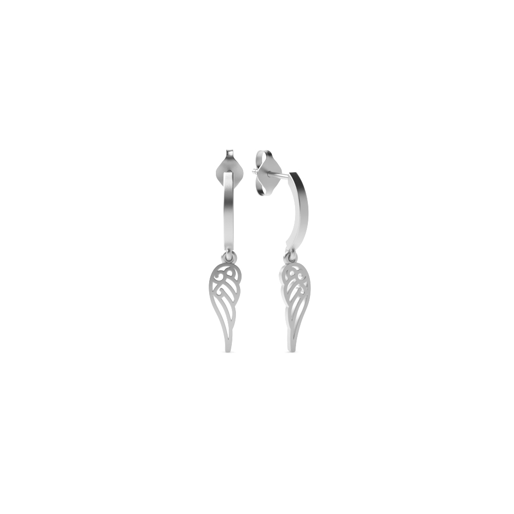 Purchase Plain Metal Angel Wings Drop Earring - Abelini