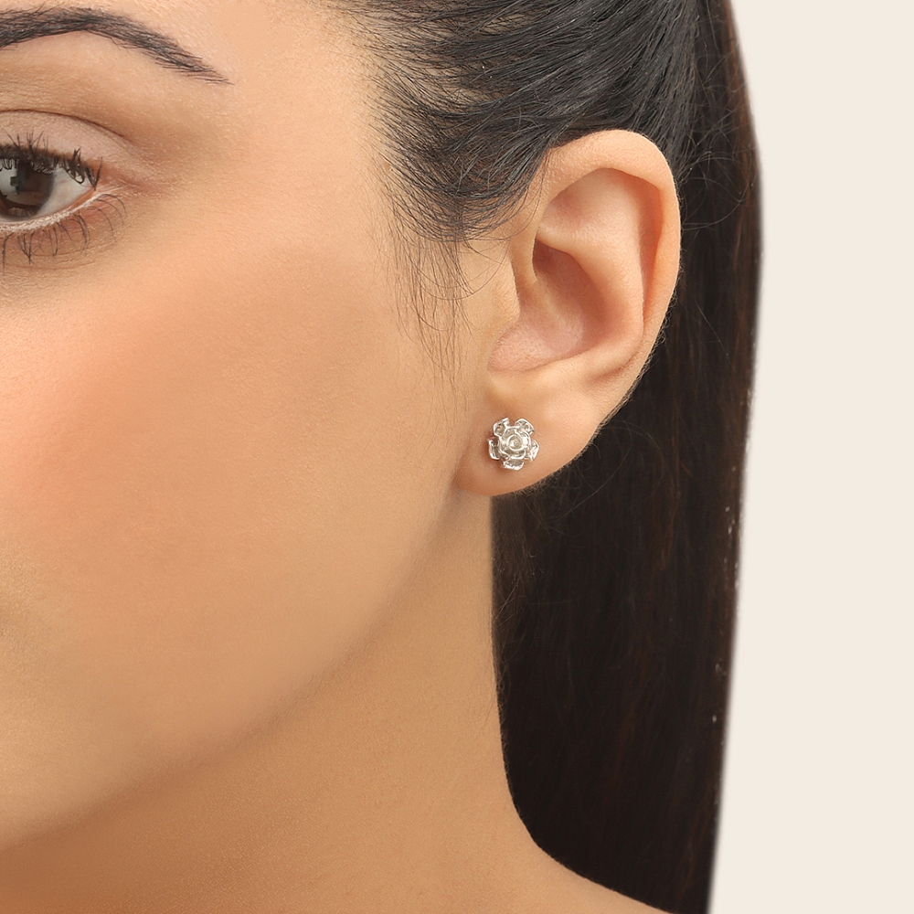 Rose Gold Delicate Diamond Earrings