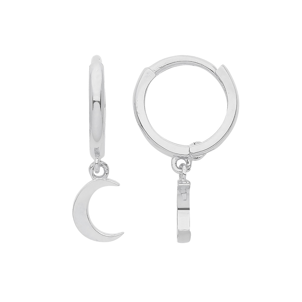 Purchase Plain Metal Half Moon Hoop Earring - Abelini