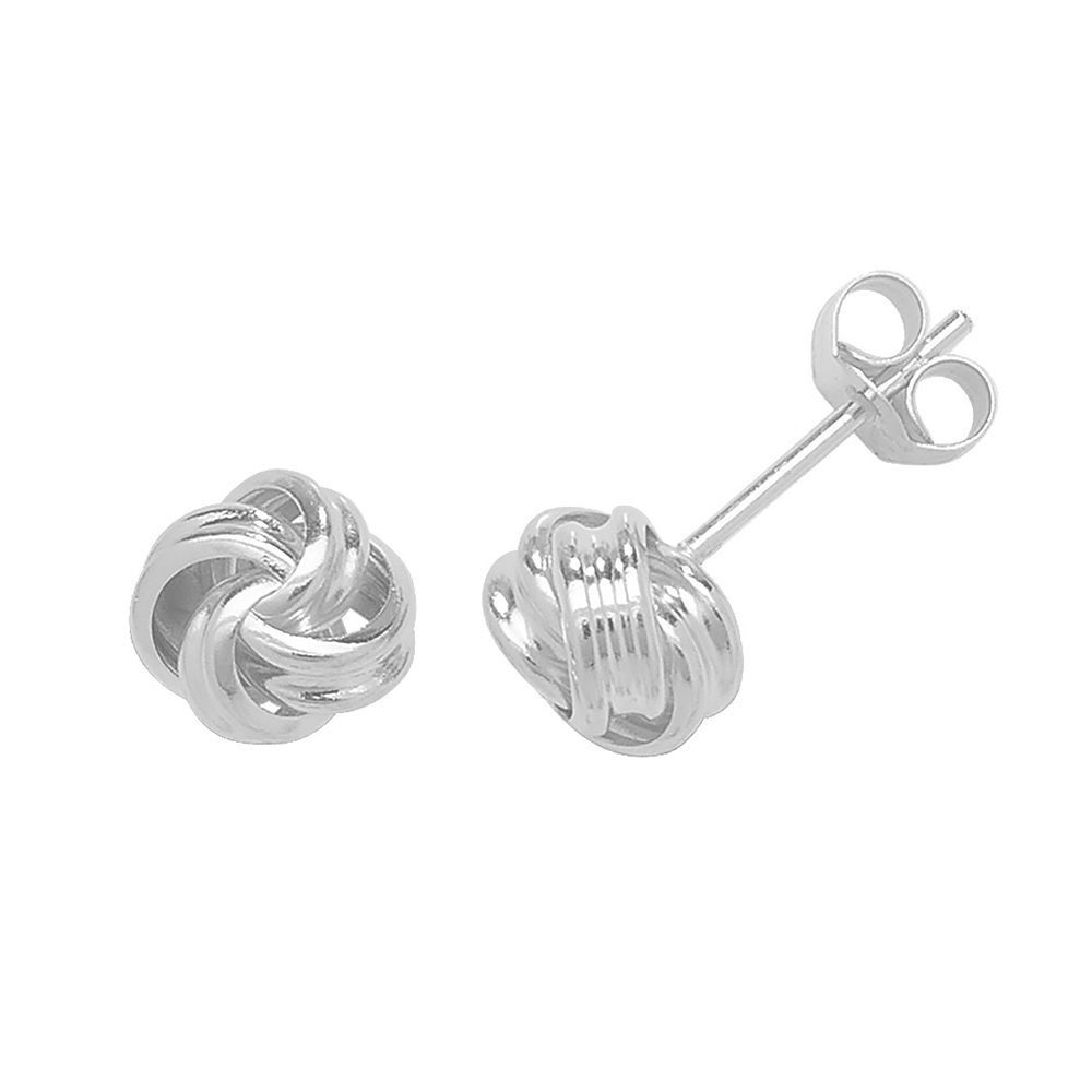 Purchase Online Two Tone Love Knot Stud Earring - Abelini