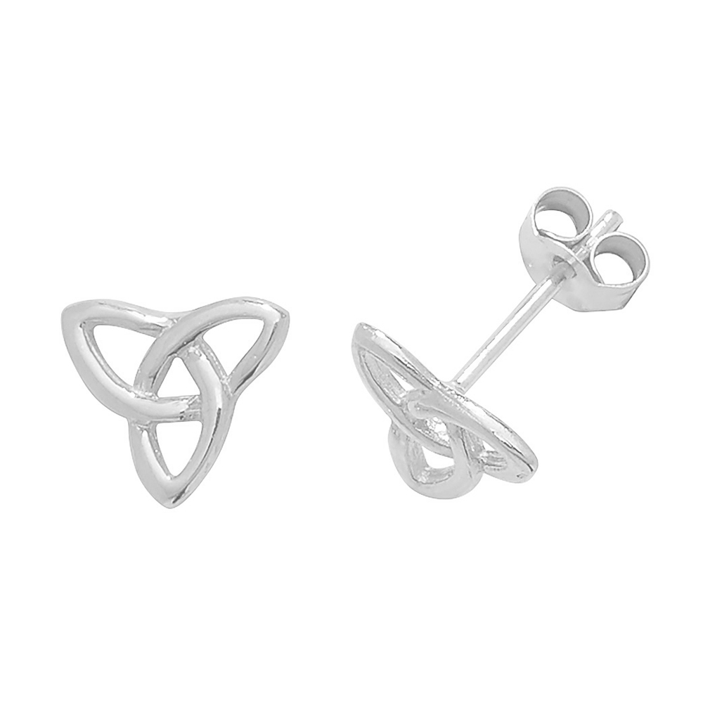 plain metal trinity knot earring