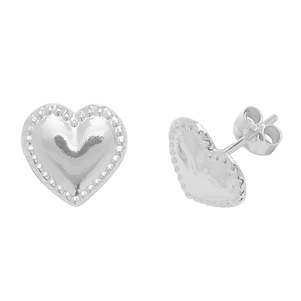 Purchase Heart Shape Plain Metal Stud Earring - Abelini