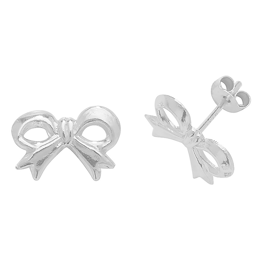 Purchase Bow Style Plain Metal Stud Earring - Abelini