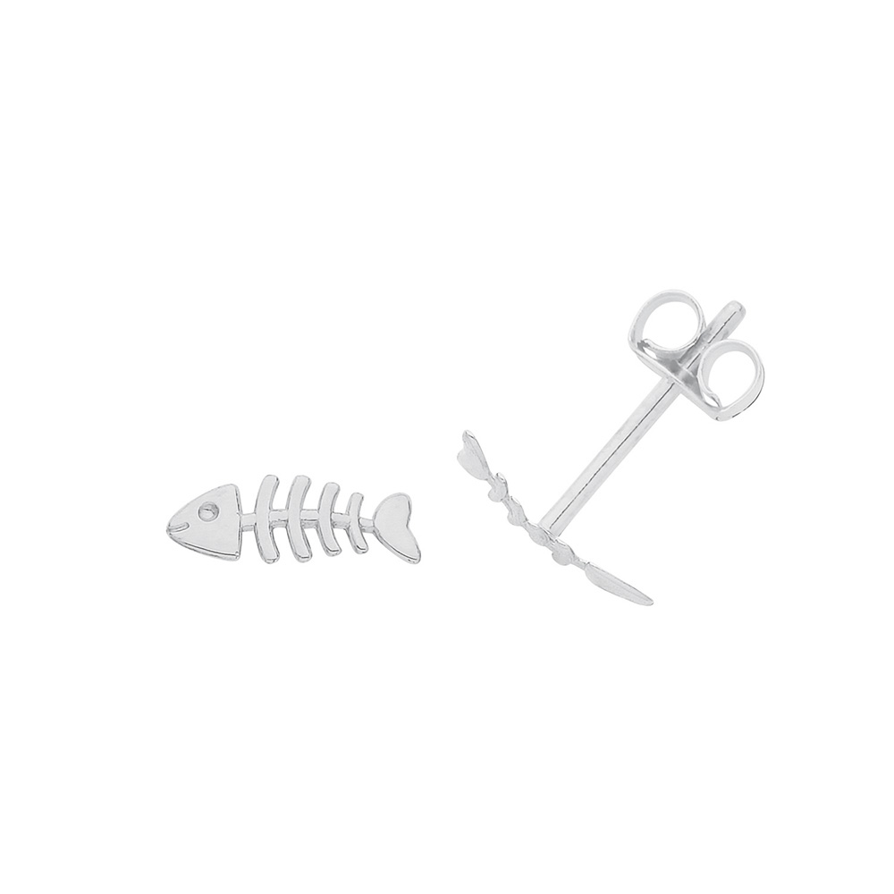 Purchase Online Fish Skeleton Stud Earring - Abelini