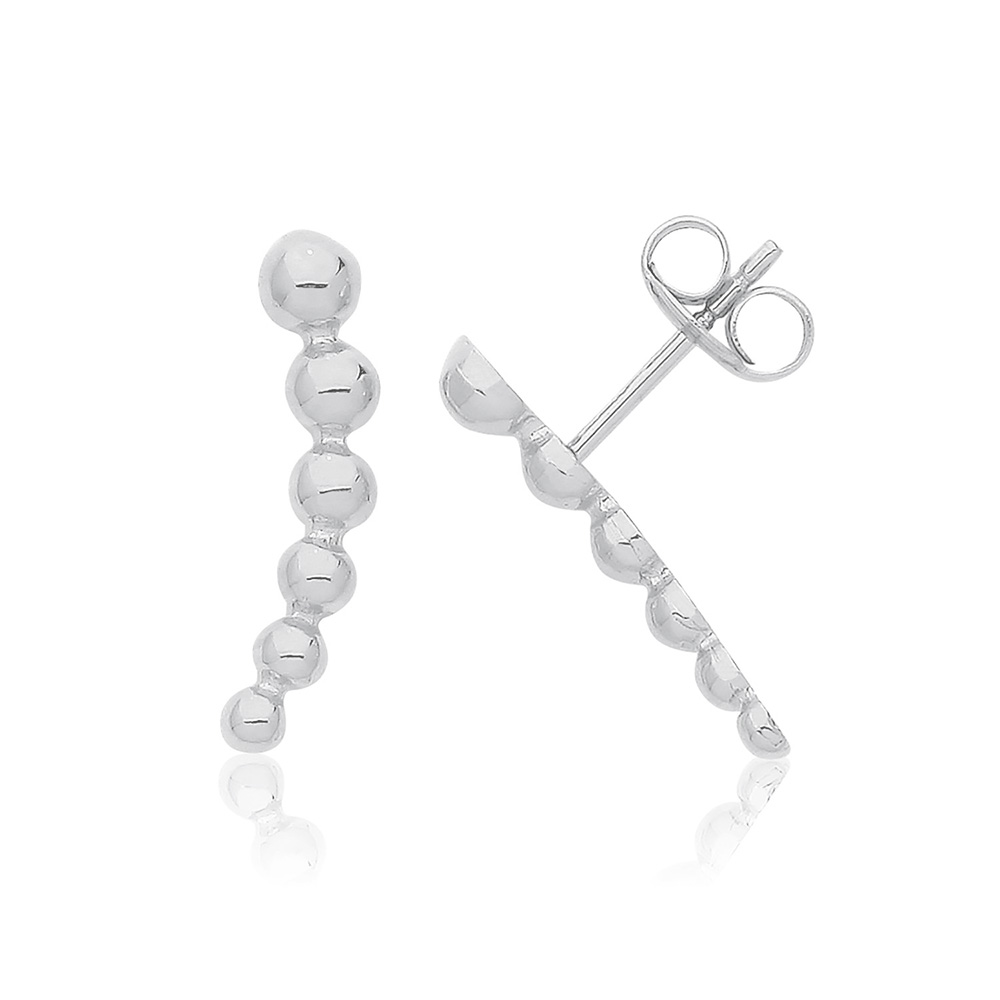 plain metal round shape droping stud earring