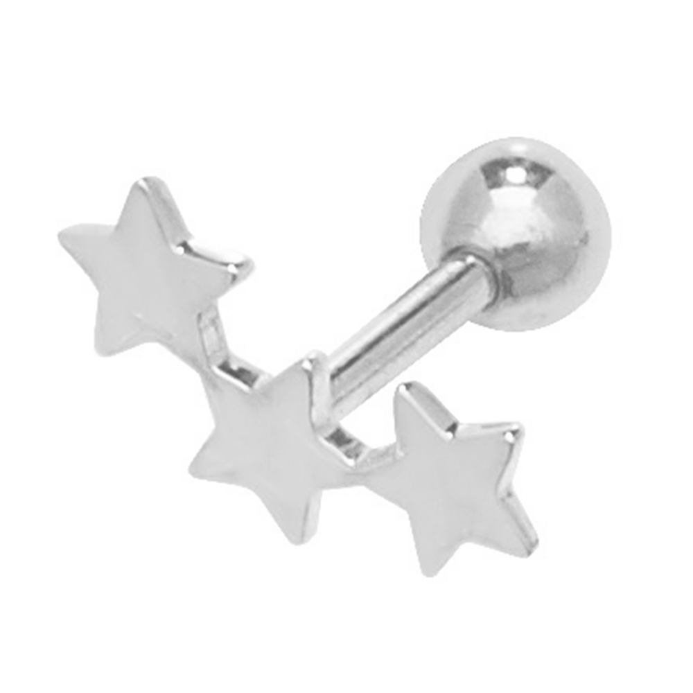 Purchase Online 3 Star Plain Metal Stud Earring - Abelini