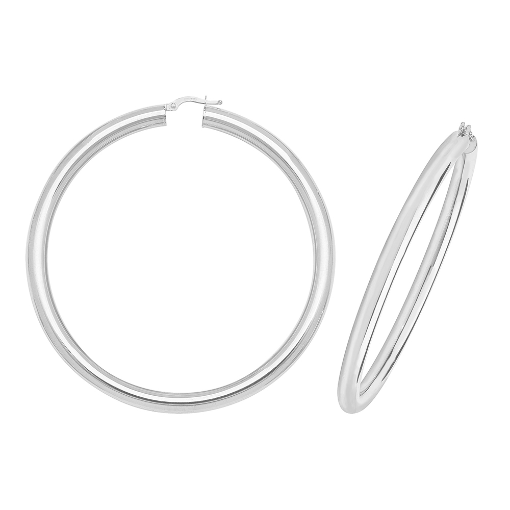 plain metal round shape hoop earring (60mm)