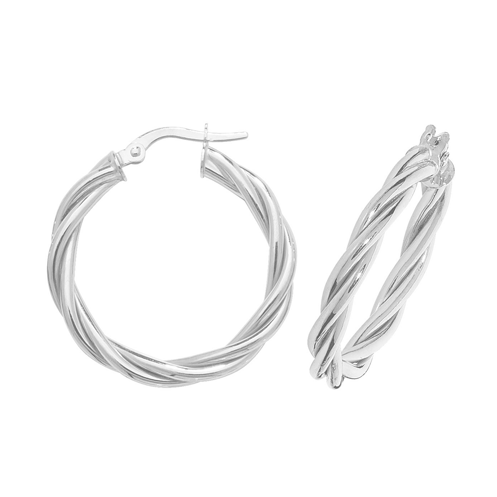 plain metal twisted style hoop earring (20mm)
