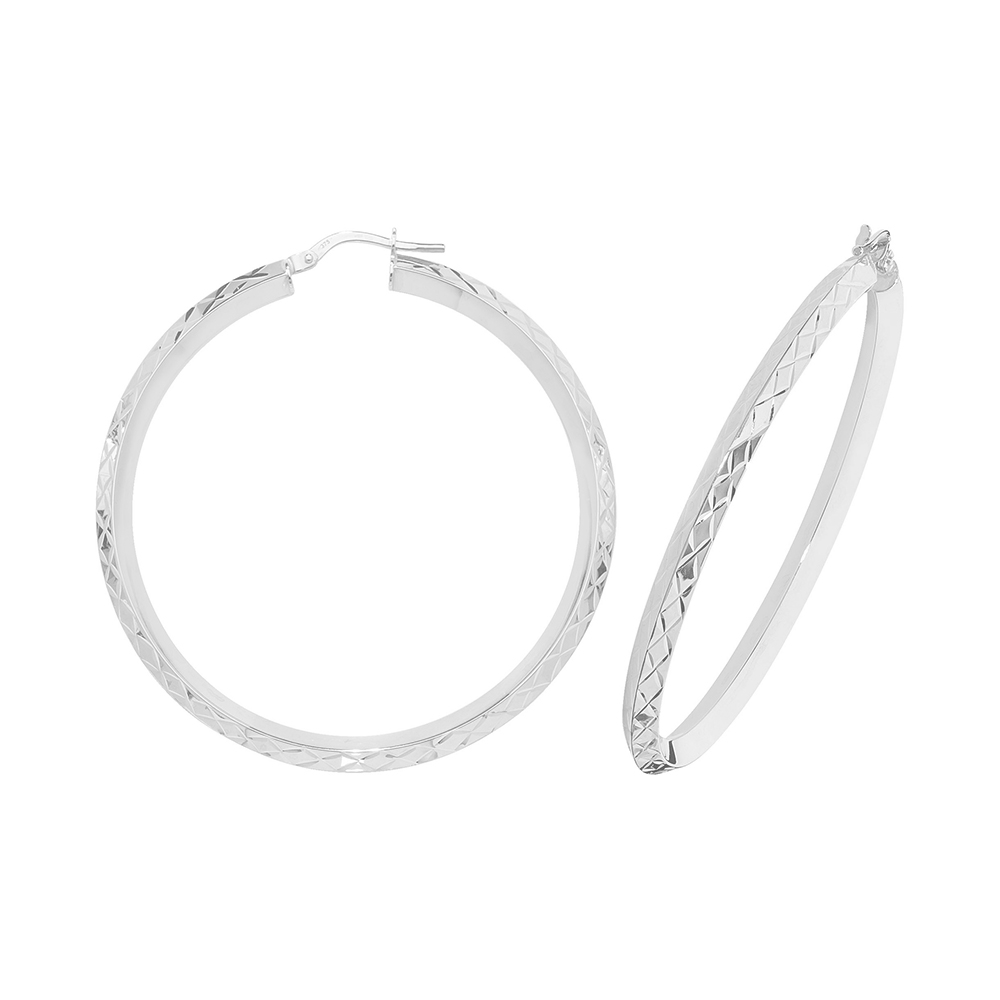 plain metal round shape hoop earring (40mm)