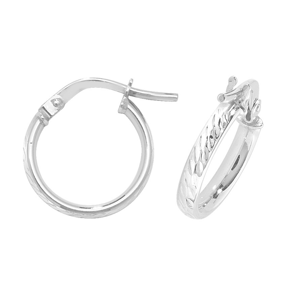 two tone plain metal round shape hoop earring (10mm)
