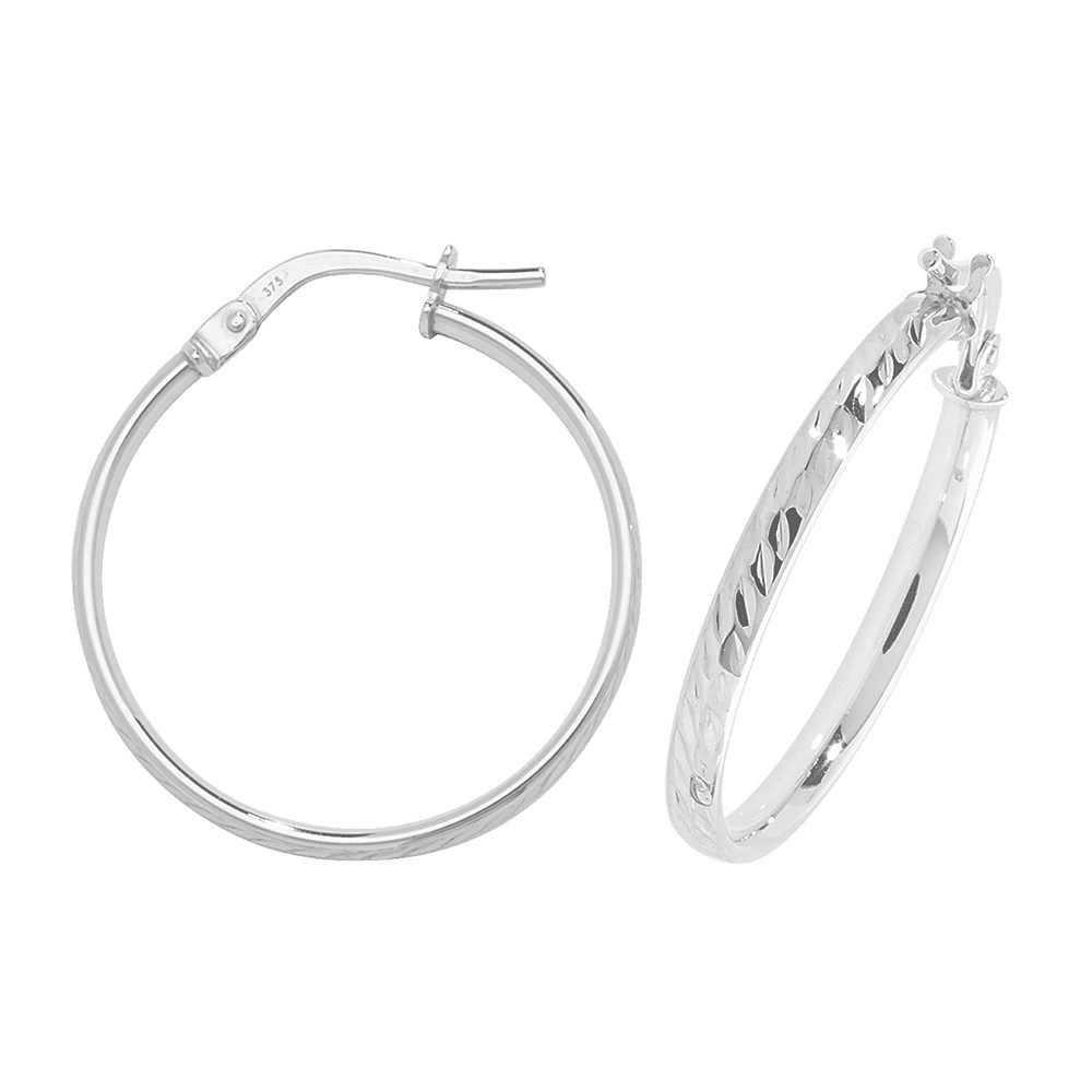 two tone plain metal round shape hoop earring (20mm)
