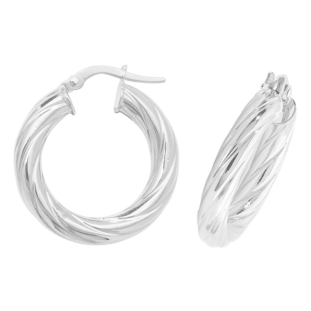 plain metal round swirl hoop earring (15mm)
