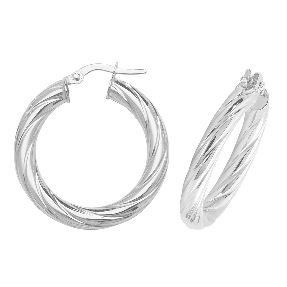 plain metal round swirl hoop earring (20mm)