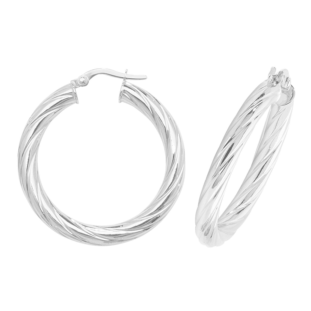 plain metal round swirl hoop earring (25mm)