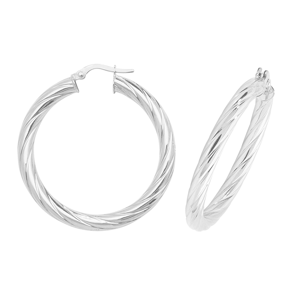 plain metal round swirl hoop earring (30mm)