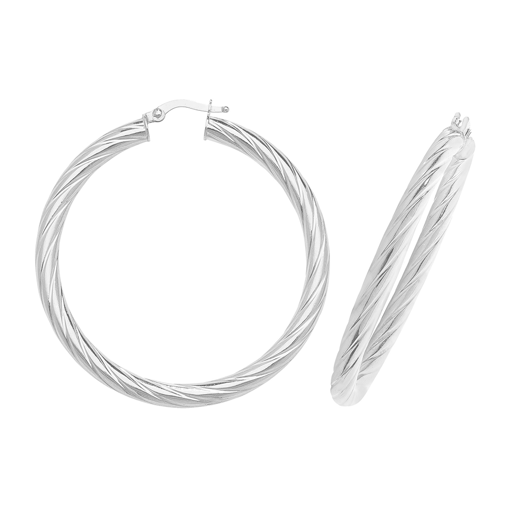 plain metal round swirl hoop earring (40mm)