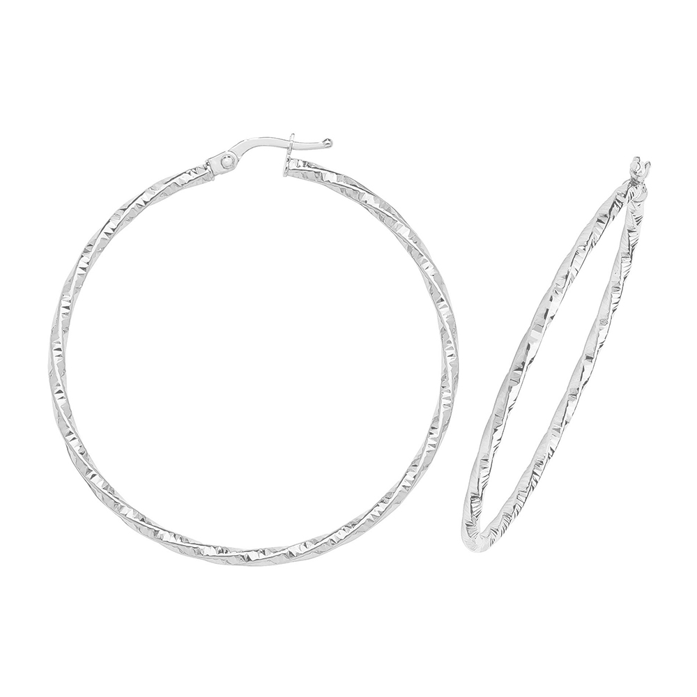 plain metal twisted style hoop earring (40mm)