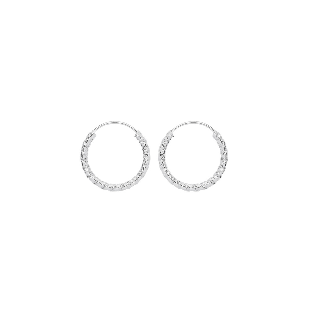 plain metal twisted style hoop earring (11mm)