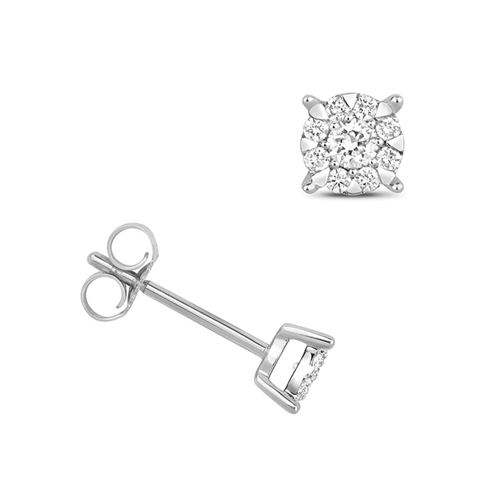 Prong Setting Round Shape Diamond Stud Earring Available Online