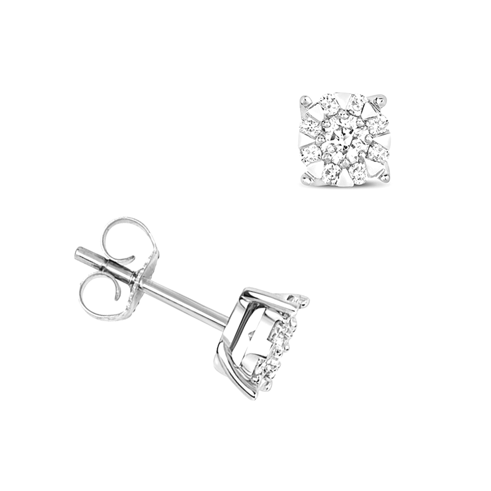 prong setting round shape Lab Grown Diamond stud earring