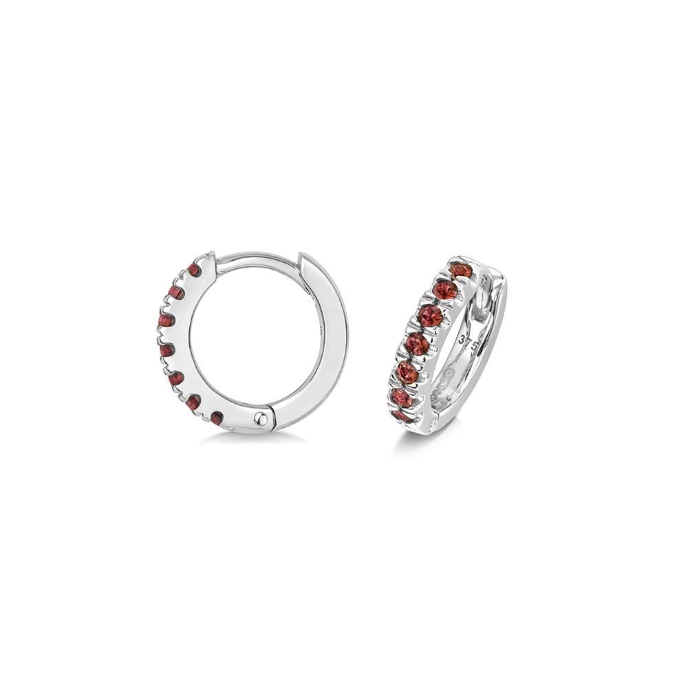 u cut round shape gemstone hoop earring(11 MM X 10 MM)