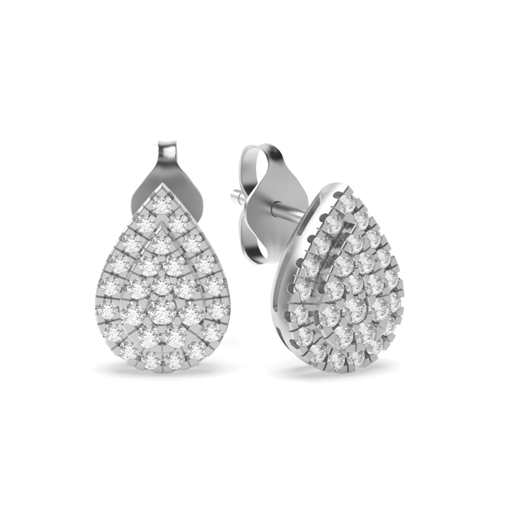 Buy Round Shape Dropping Tear Designer Diamond Earring - Abelini