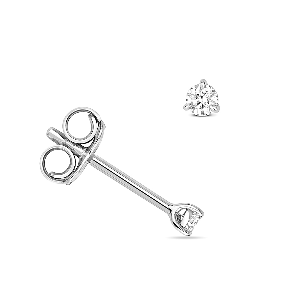 3 prong setting round shape Moissanite stud earring