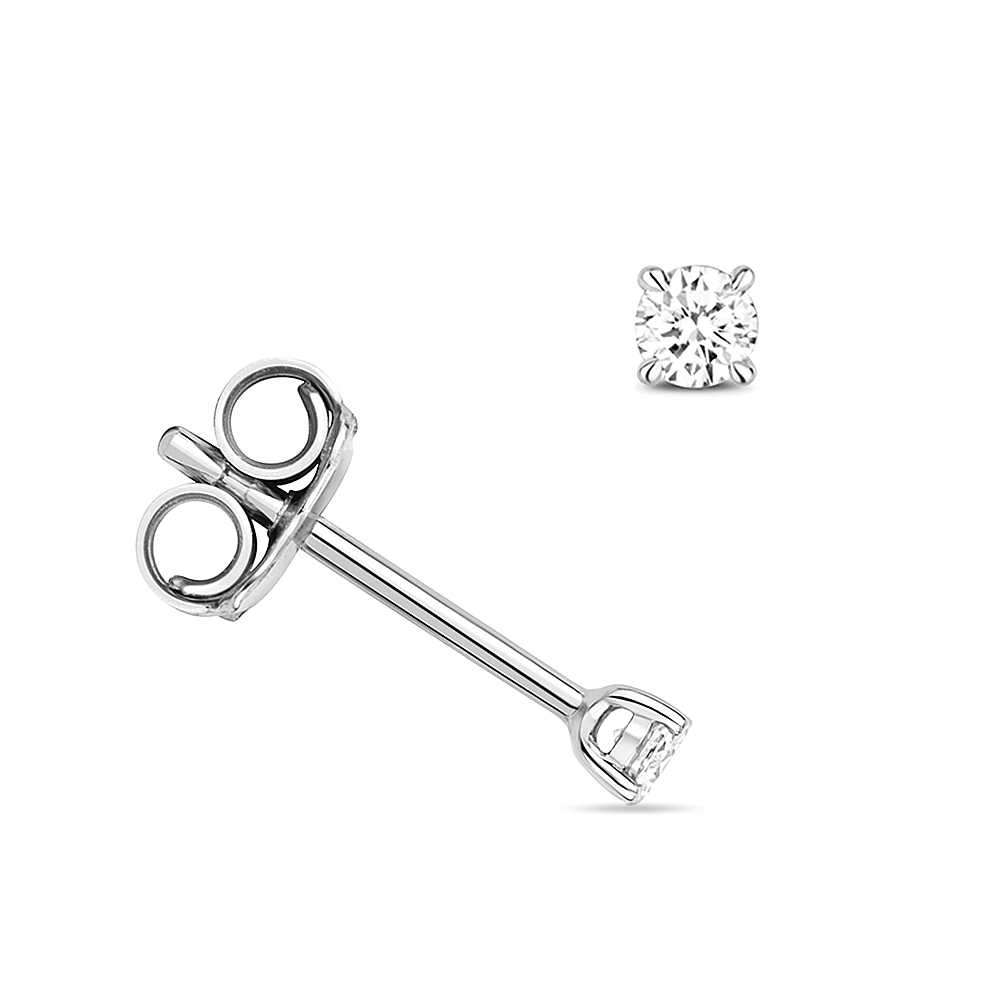 Buy 4 Prong Setting Round Shape Diamond Stud Earrings - Abelini