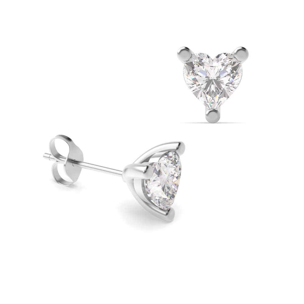 prong setting heart shape Moissanite stud earring