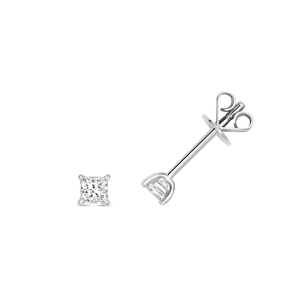 Buy Prong Setting Princess Shape Diamond Stud Earring - Abelini