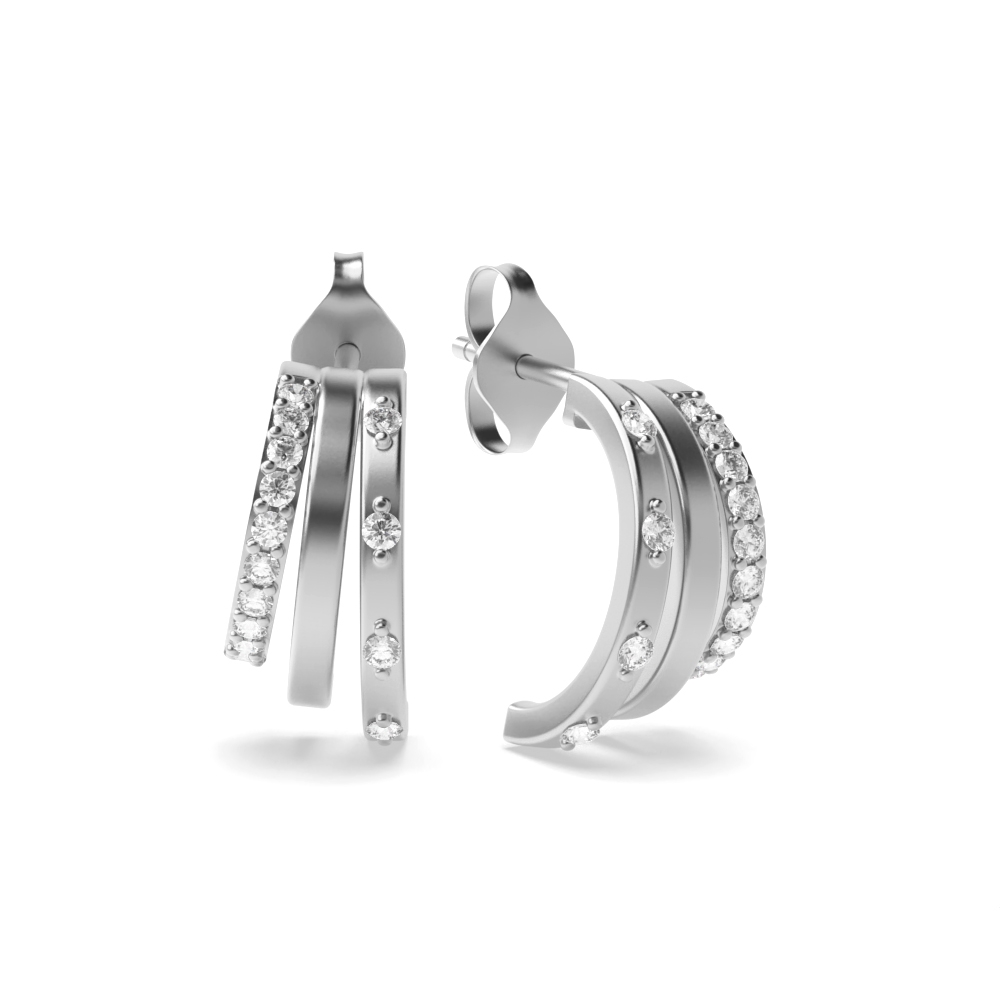 Prong setting round diamond designer earrings