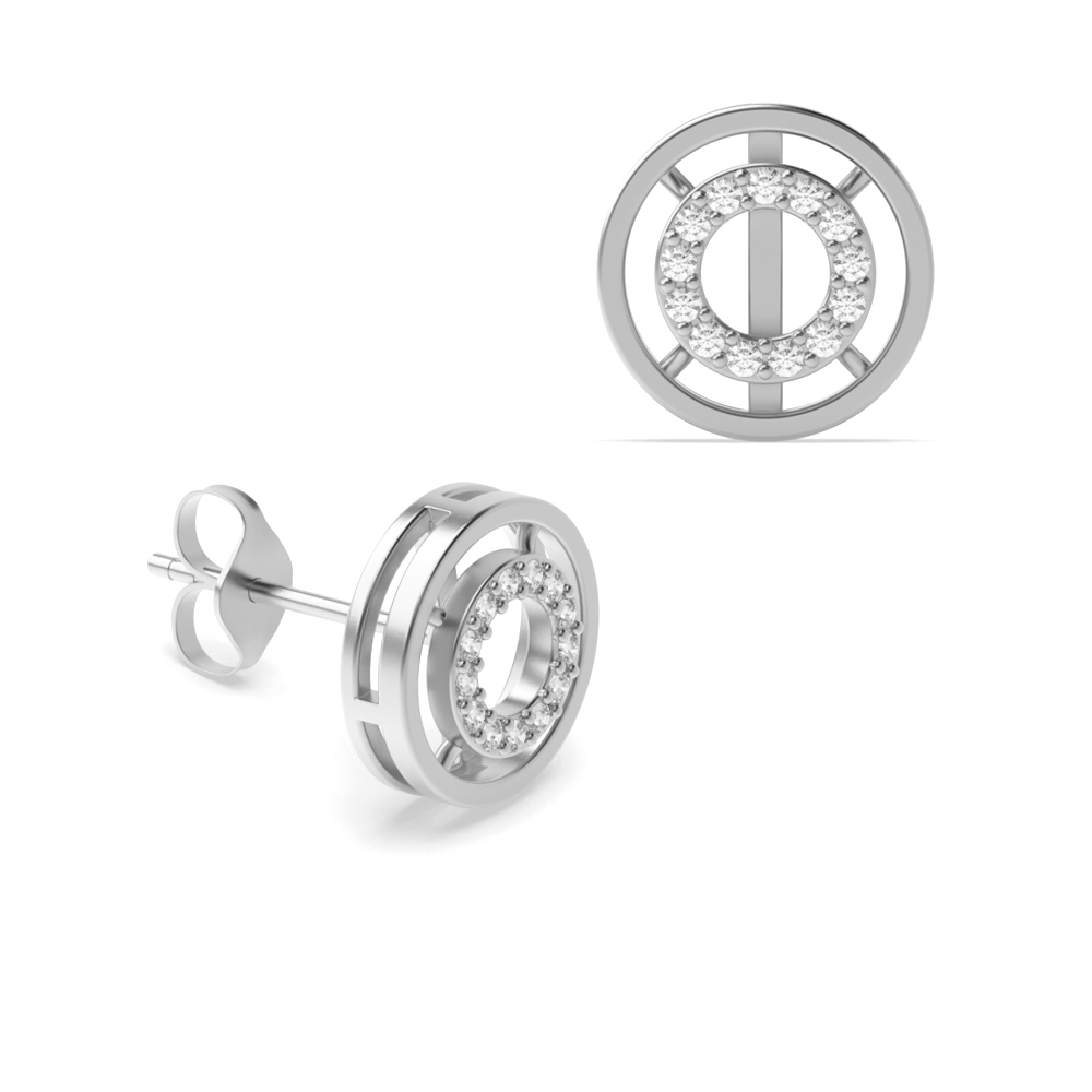 4 prong setting round shape circle style designer earring