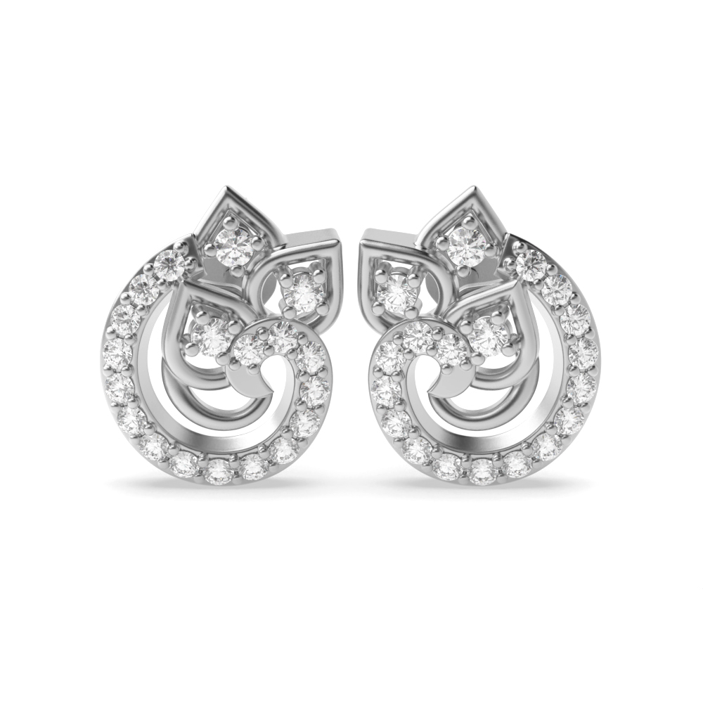 4 prong setting round shape unusual style designer earring