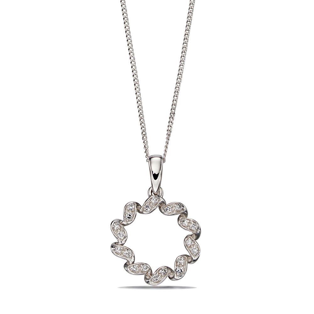 Exclusive Designer Ribbon Twist Diamond Necklace (18mm X 13mm)