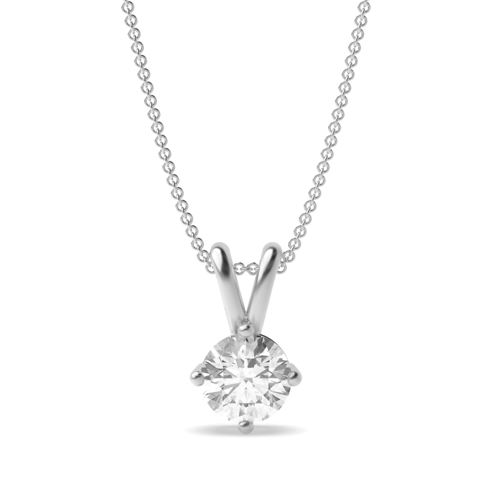 Buy 4 Prong Setting Round Solitaire Diamond Pendant - Abelini