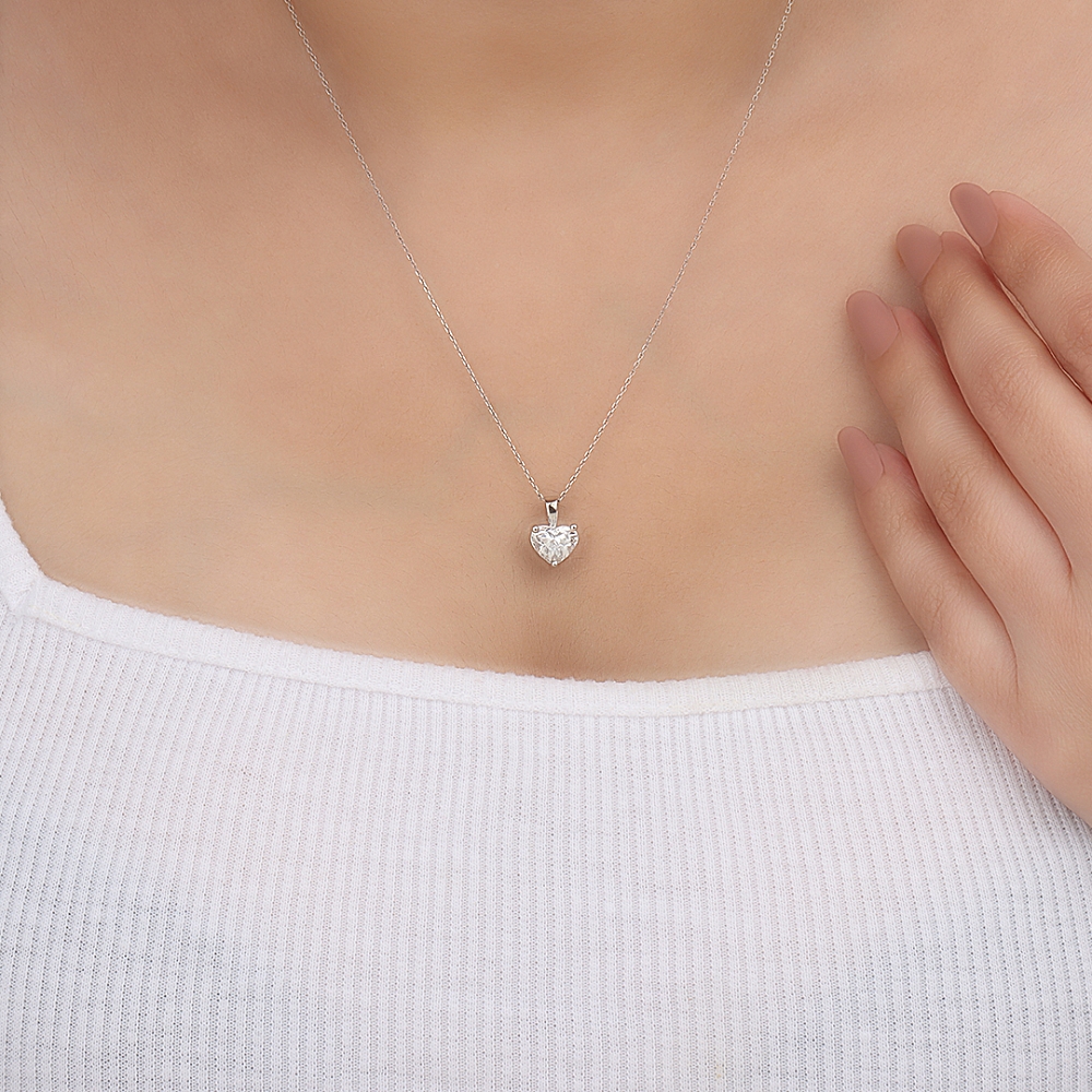 Prong Heart Solid bale basket set Pendant Necklaces