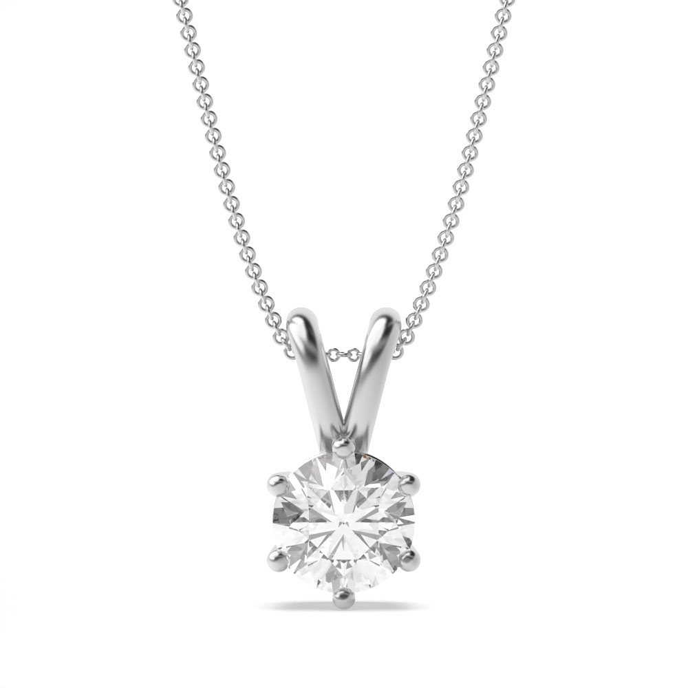 Pendant Necklace for Women Round Solitaire Diamond Pendant