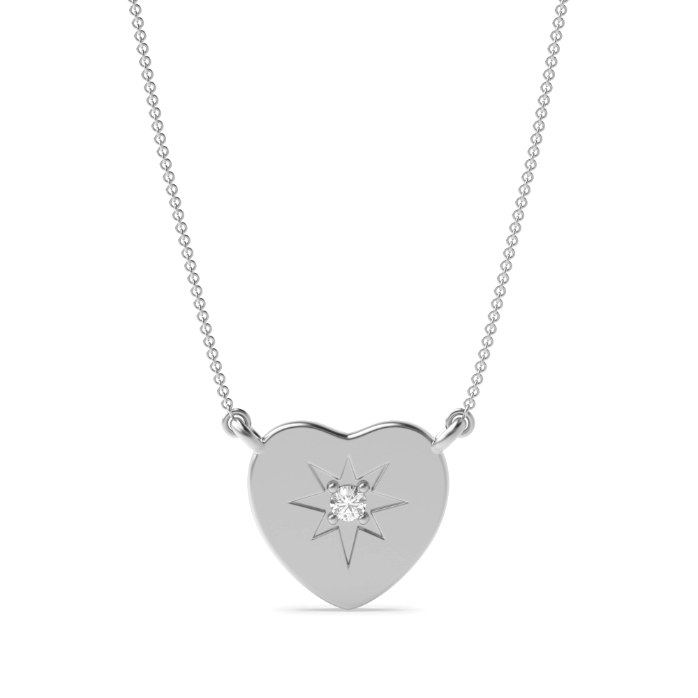 0.05Ct Heart Diamond Solitaire Pendant Necklace For Women (8X7Mm)