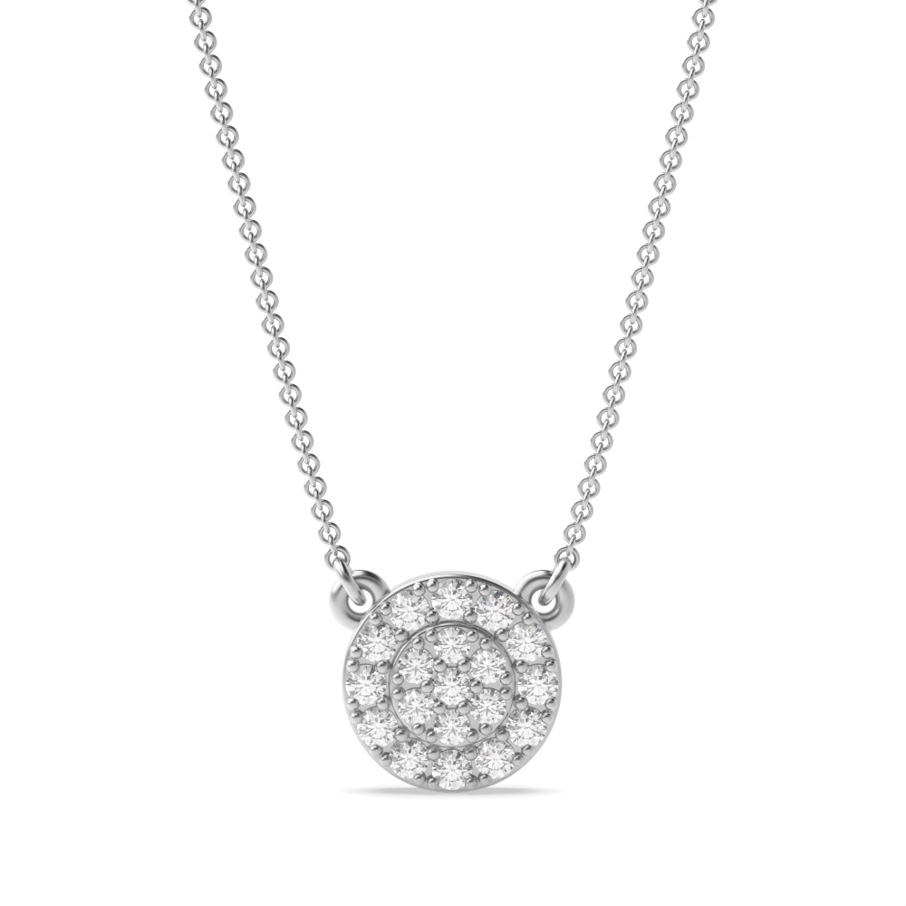 0.2Ct Circle Lab Grown Diamond Necklace Pendant For Women (7.5X7.5Mm)