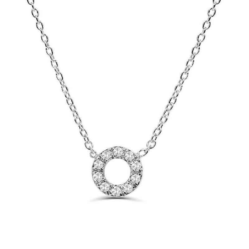 0.1Ct Circle Diamond Necklace Pendant for Women (7X7Mm)