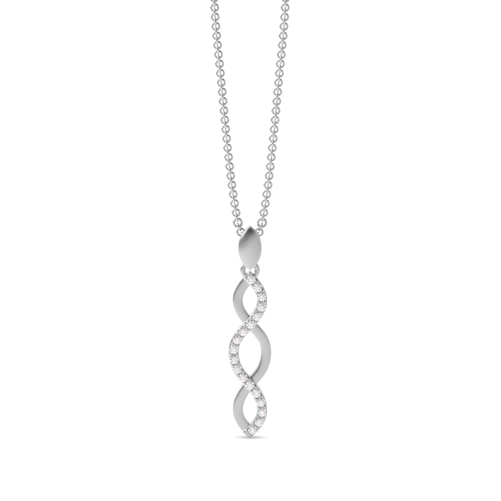 Beautiful Pave Entwined Diamond Necklace (27mm X 5.5mm)