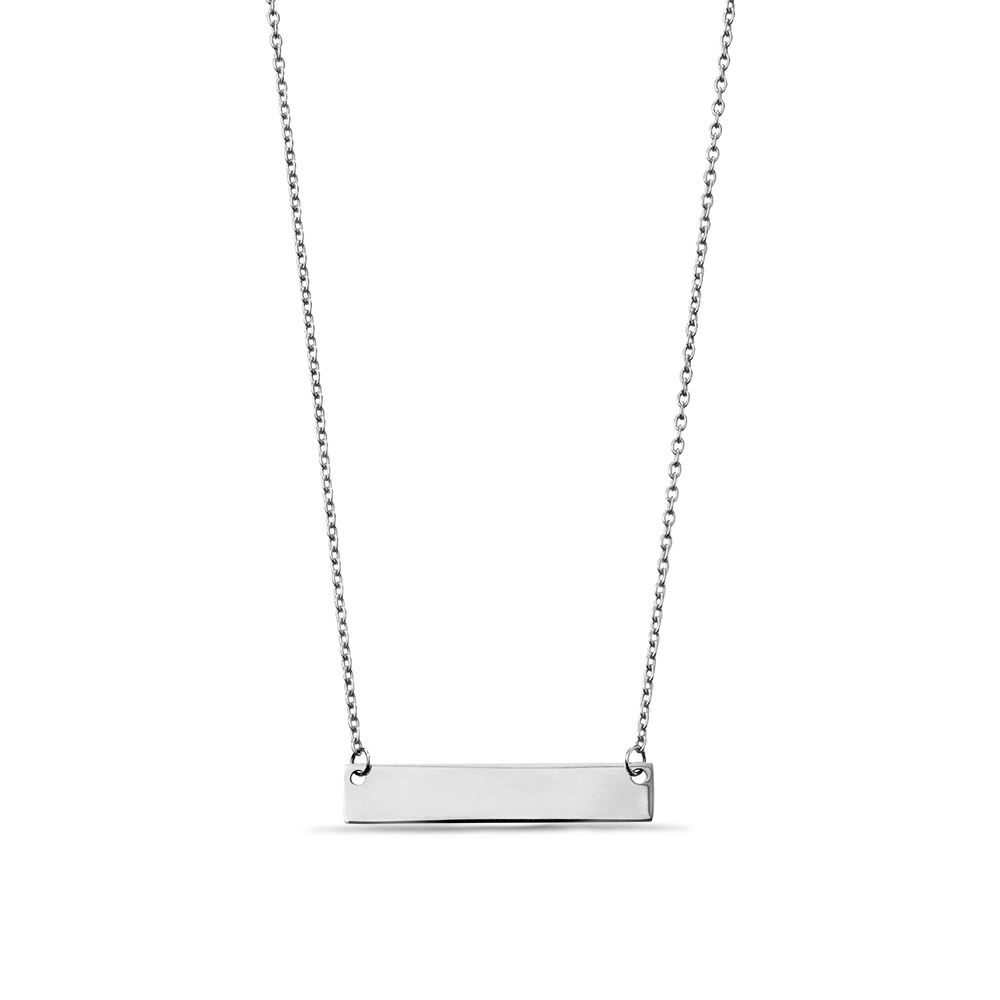 Buy Plain Gold Or Platinum Plate Personalise Necklace - Abelini