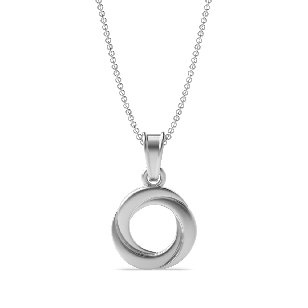 Plain Triple Gold Russian Ring Style Pendant Necklace (25mm X 16mm)