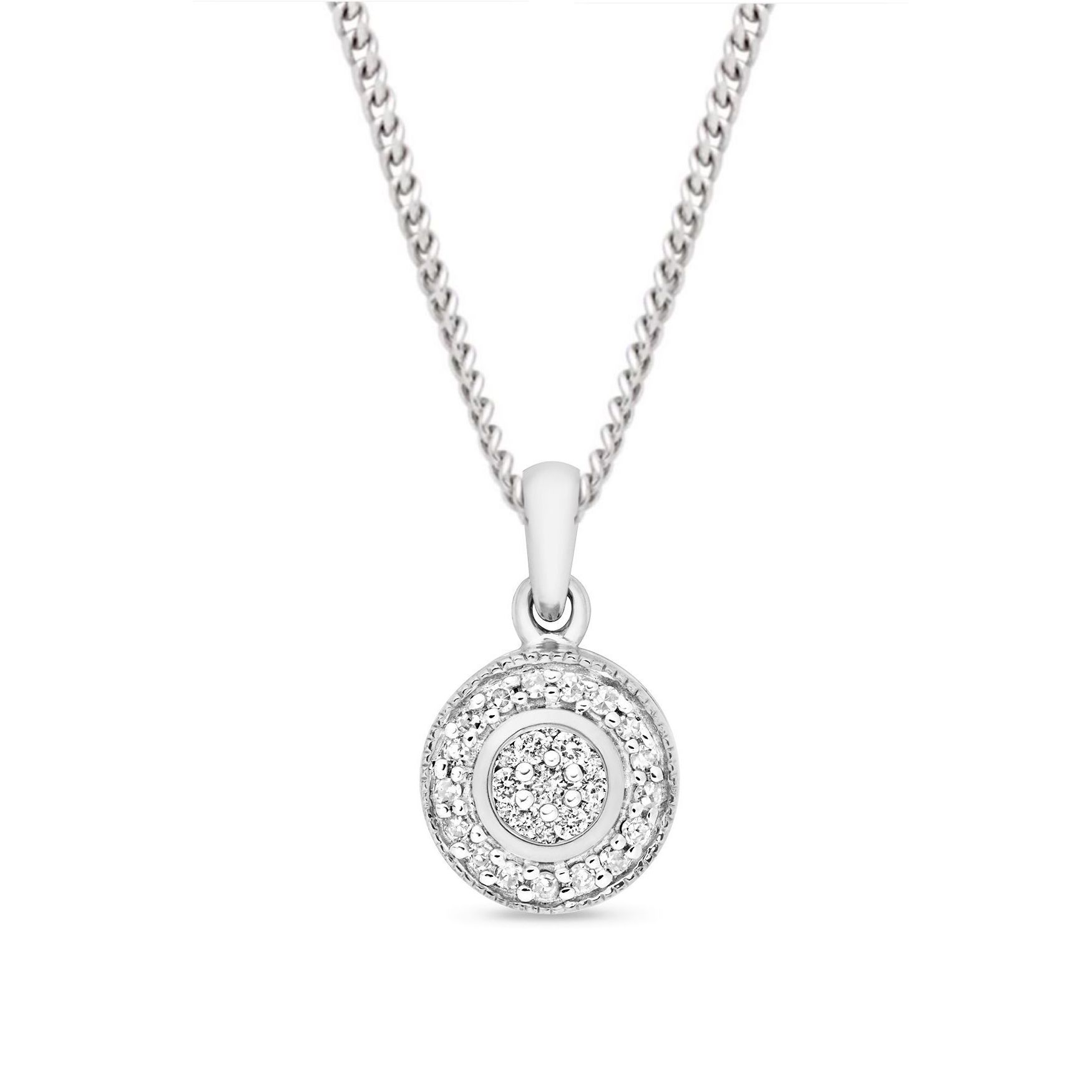 Buy Round Cluster Solitaire Diamond Pendant Necklace - Abelini