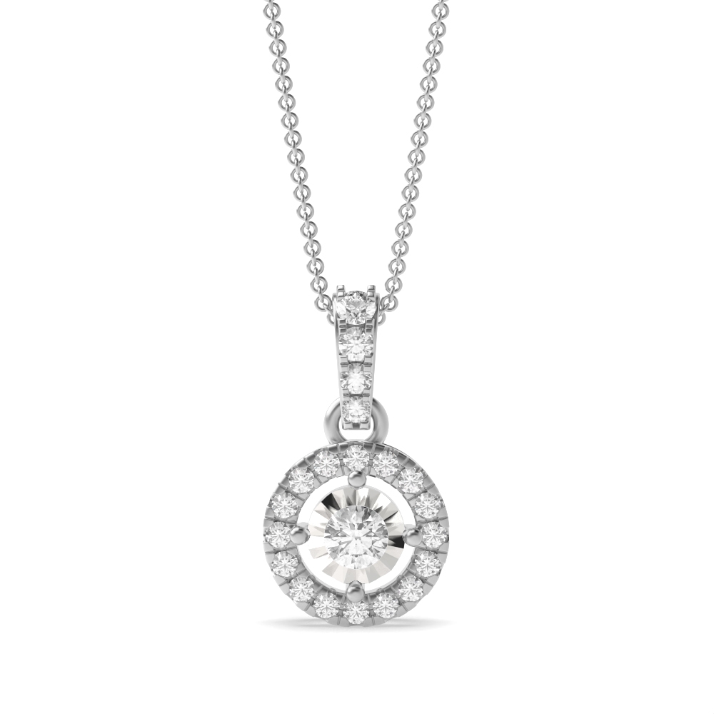 0.25 Carat Cluster Solitaire Moissanite Pendant Necklace For Women