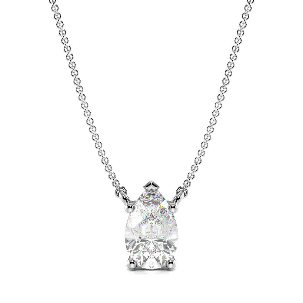 4 Prong Pear Shape Tear Drop Diamond Solitaire Pendant